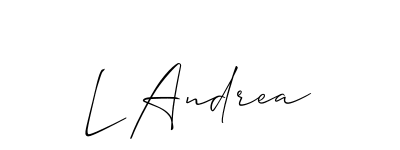 Use a signature maker to create a handwritten signature online. With this signature software, you can design (Allison_Script) your own signature for name L Andrea. L Andrea signature style 2 images and pictures png