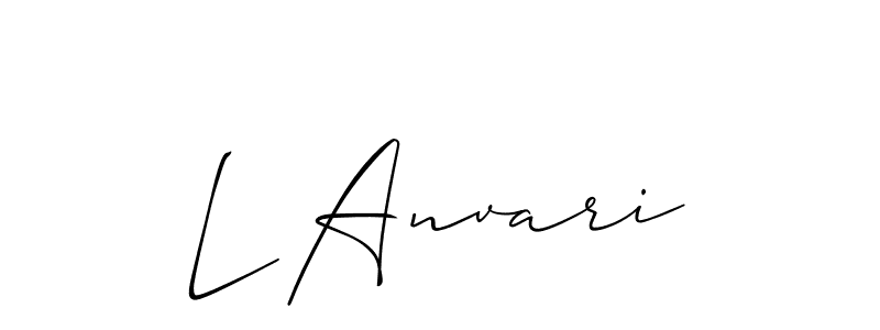 How to Draw L Anvari signature style? Allison_Script is a latest design signature styles for name L Anvari. L Anvari signature style 2 images and pictures png