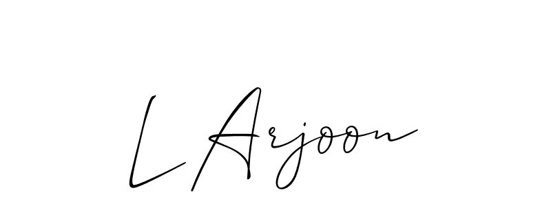 You should practise on your own different ways (Allison_Script) to write your name (L Arjoon) in signature. don't let someone else do it for you. L Arjoon signature style 2 images and pictures png