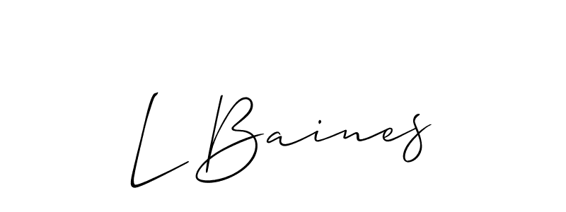 Also we have L Baines name is the best signature style. Create professional handwritten signature collection using Allison_Script autograph style. L Baines signature style 2 images and pictures png