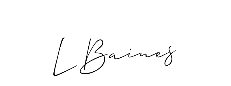 Allison_Script is a professional signature style that is perfect for those who want to add a touch of class to their signature. It is also a great choice for those who want to make their signature more unique. Get L Baines name to fancy signature for free. L Baines signature style 2 images and pictures png