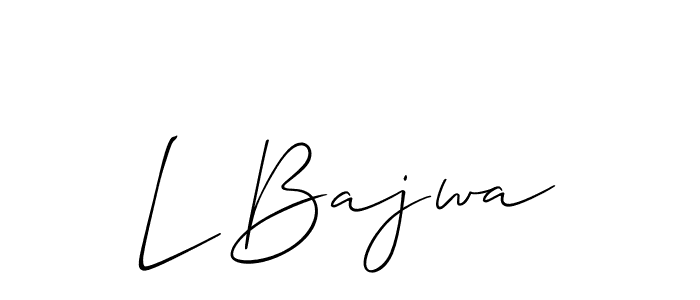 You should practise on your own different ways (Allison_Script) to write your name (L Bajwa) in signature. don't let someone else do it for you. L Bajwa signature style 2 images and pictures png