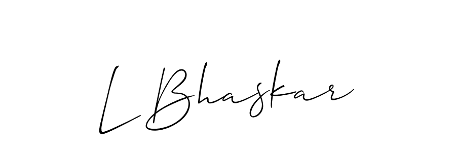 Create a beautiful signature design for name L Bhaskar. With this signature (Allison_Script) fonts, you can make a handwritten signature for free. L Bhaskar signature style 2 images and pictures png