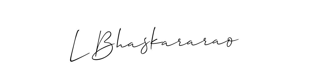 Make a beautiful signature design for name L Bhaskararao. With this signature (Allison_Script) style, you can create a handwritten signature for free. L Bhaskararao signature style 2 images and pictures png