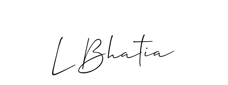 You should practise on your own different ways (Allison_Script) to write your name (L Bhatia) in signature. don't let someone else do it for you. L Bhatia signature style 2 images and pictures png