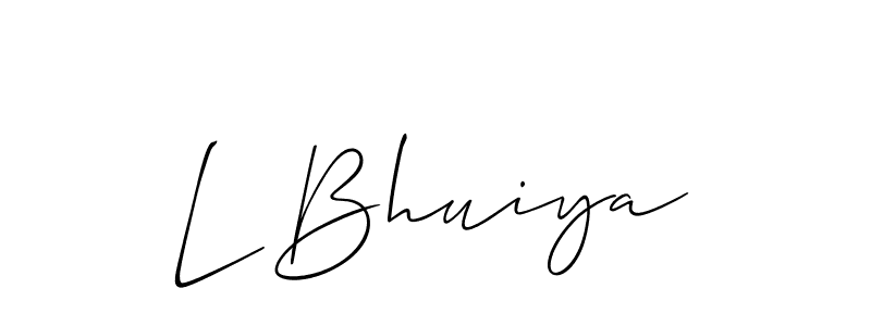 Also we have L Bhuiya name is the best signature style. Create professional handwritten signature collection using Allison_Script autograph style. L Bhuiya signature style 2 images and pictures png