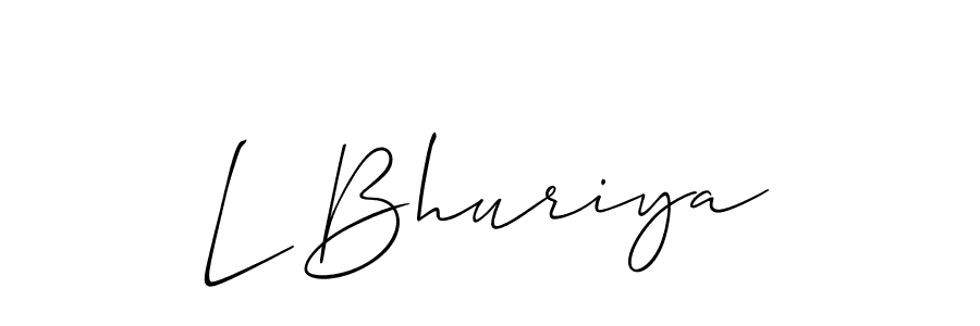 Design your own signature with our free online signature maker. With this signature software, you can create a handwritten (Allison_Script) signature for name L Bhuriya. L Bhuriya signature style 2 images and pictures png