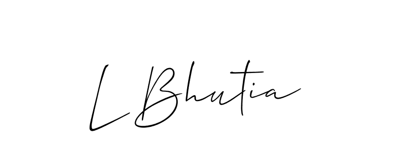 Best and Professional Signature Style for L Bhutia. Allison_Script Best Signature Style Collection. L Bhutia signature style 2 images and pictures png