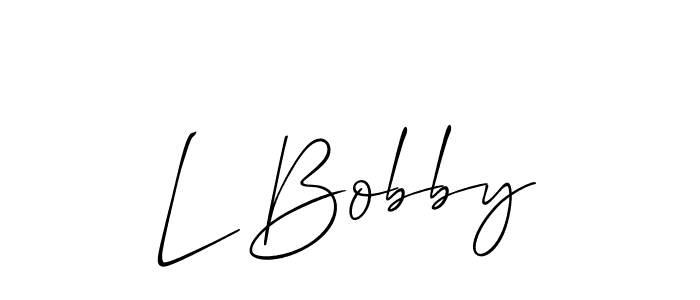 How to make L Bobby signature? Allison_Script is a professional autograph style. Create handwritten signature for L Bobby name. L Bobby signature style 2 images and pictures png