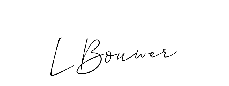 Design your own signature with our free online signature maker. With this signature software, you can create a handwritten (Allison_Script) signature for name L Bouwer. L Bouwer signature style 2 images and pictures png