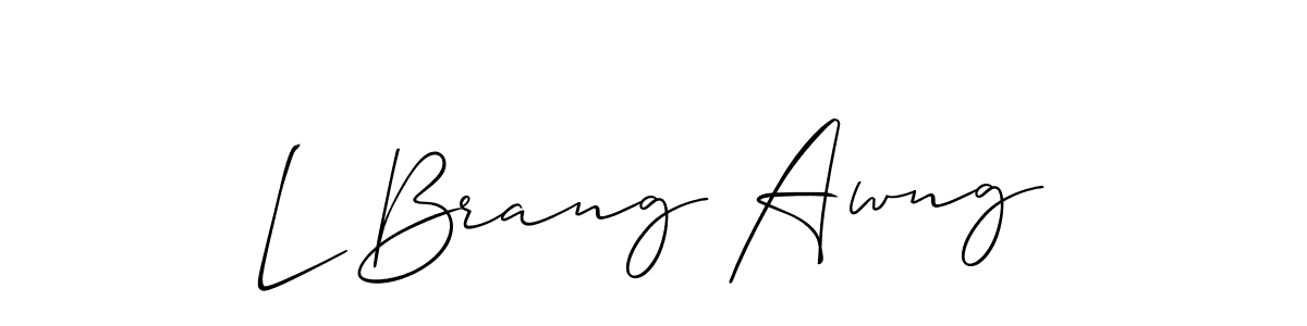 How to make L Brang Awng name signature. Use Allison_Script style for creating short signs online. This is the latest handwritten sign. L Brang Awng signature style 2 images and pictures png