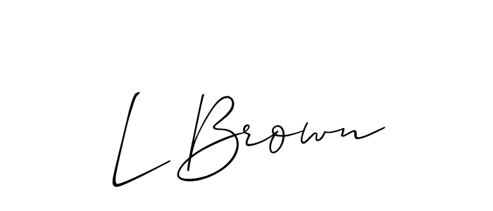 Design your own signature with our free online signature maker. With this signature software, you can create a handwritten (Allison_Script) signature for name L Brown. L Brown signature style 2 images and pictures png