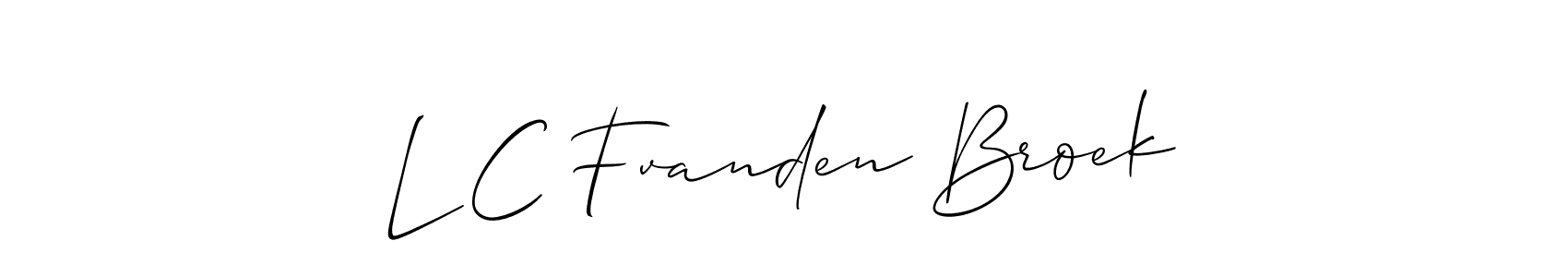 Also we have L C Fvanden Broek name is the best signature style. Create professional handwritten signature collection using Allison_Script autograph style. L C Fvanden Broek signature style 2 images and pictures png
