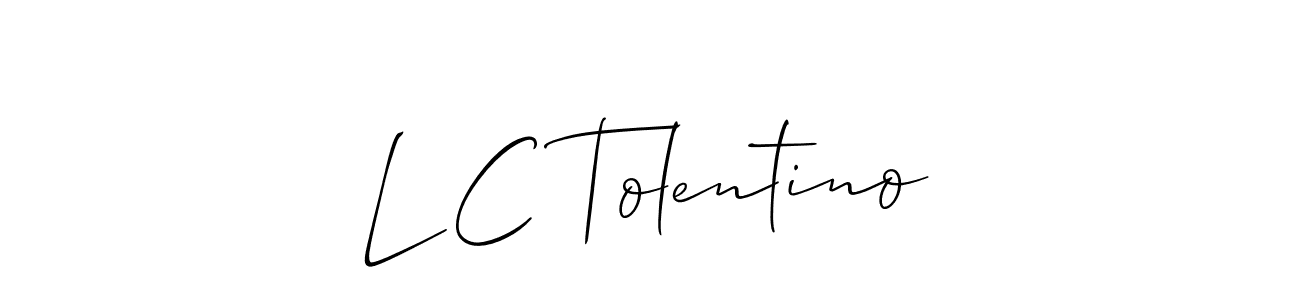 It looks lik you need a new signature style for name L C Tolentino. Design unique handwritten (Allison_Script) signature with our free signature maker in just a few clicks. L C Tolentino signature style 2 images and pictures png