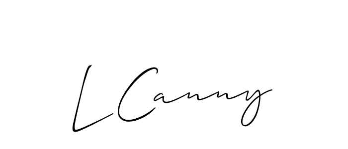 Also we have L Canny name is the best signature style. Create professional handwritten signature collection using Allison_Script autograph style. L Canny signature style 2 images and pictures png