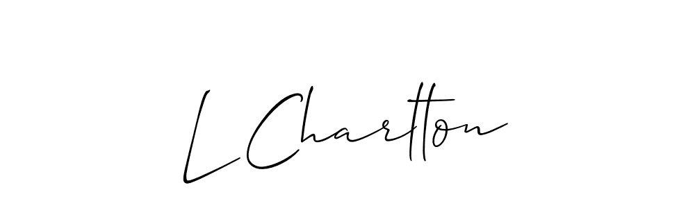 Use a signature maker to create a handwritten signature online. With this signature software, you can design (Allison_Script) your own signature for name L Charlton. L Charlton signature style 2 images and pictures png