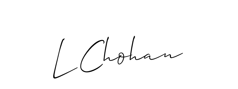 Create a beautiful signature design for name L Chohan. With this signature (Allison_Script) fonts, you can make a handwritten signature for free. L Chohan signature style 2 images and pictures png