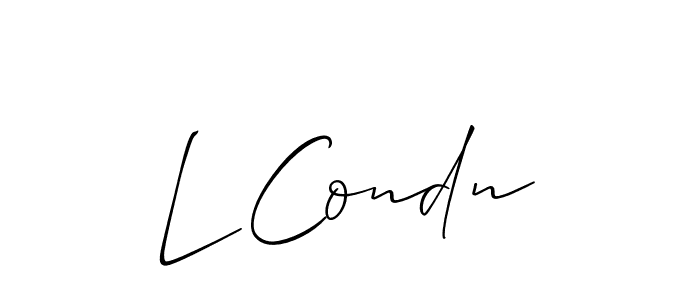 Also You can easily find your signature by using the search form. We will create L Condn name handwritten signature images for you free of cost using Allison_Script sign style. L Condn signature style 2 images and pictures png