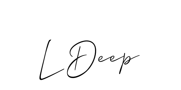 Allison_Script is a professional signature style that is perfect for those who want to add a touch of class to their signature. It is also a great choice for those who want to make their signature more unique. Get L Deep name to fancy signature for free. L Deep signature style 2 images and pictures png