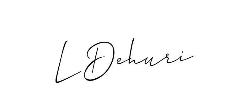 You should practise on your own different ways (Allison_Script) to write your name (L Dehuri) in signature. don't let someone else do it for you. L Dehuri signature style 2 images and pictures png