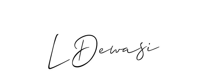 Make a beautiful signature design for name L Dewasi. With this signature (Allison_Script) style, you can create a handwritten signature for free. L Dewasi signature style 2 images and pictures png