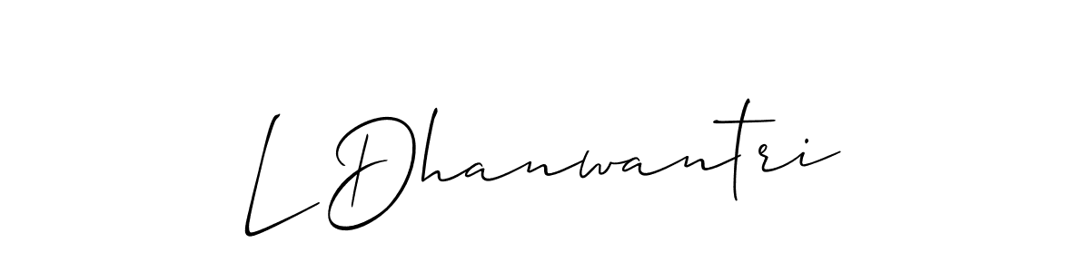 Best and Professional Signature Style for L Dhanwantri. Allison_Script Best Signature Style Collection. L Dhanwantri signature style 2 images and pictures png