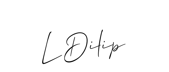 Create a beautiful signature design for name L Dilip. With this signature (Allison_Script) fonts, you can make a handwritten signature for free. L Dilip signature style 2 images and pictures png