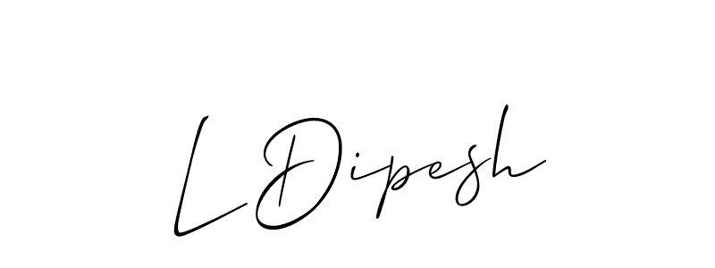 Create a beautiful signature design for name L Dipesh. With this signature (Allison_Script) fonts, you can make a handwritten signature for free. L Dipesh signature style 2 images and pictures png