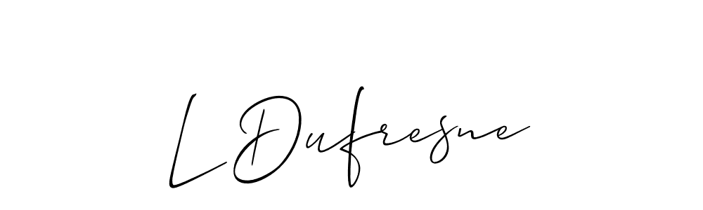 Check out images of Autograph of L Dufresne name. Actor L Dufresne Signature Style. Allison_Script is a professional sign style online. L Dufresne signature style 2 images and pictures png