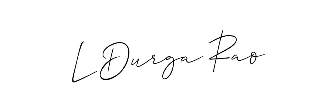 Make a beautiful signature design for name L Durga Rao. With this signature (Allison_Script) style, you can create a handwritten signature for free. L Durga Rao signature style 2 images and pictures png