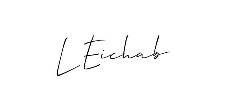 How to make L Eichab name signature. Use Allison_Script style for creating short signs online. This is the latest handwritten sign. L Eichab signature style 2 images and pictures png