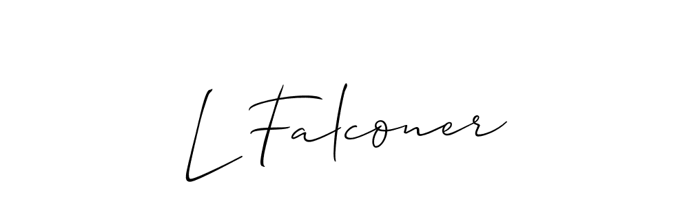 Create a beautiful signature design for name L Falconer. With this signature (Allison_Script) fonts, you can make a handwritten signature for free. L Falconer signature style 2 images and pictures png