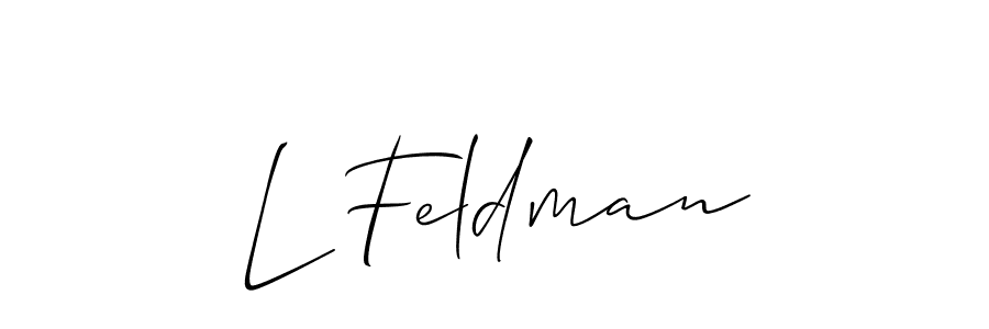 L Feldman stylish signature style. Best Handwritten Sign (Allison_Script) for my name. Handwritten Signature Collection Ideas for my name L Feldman. L Feldman signature style 2 images and pictures png