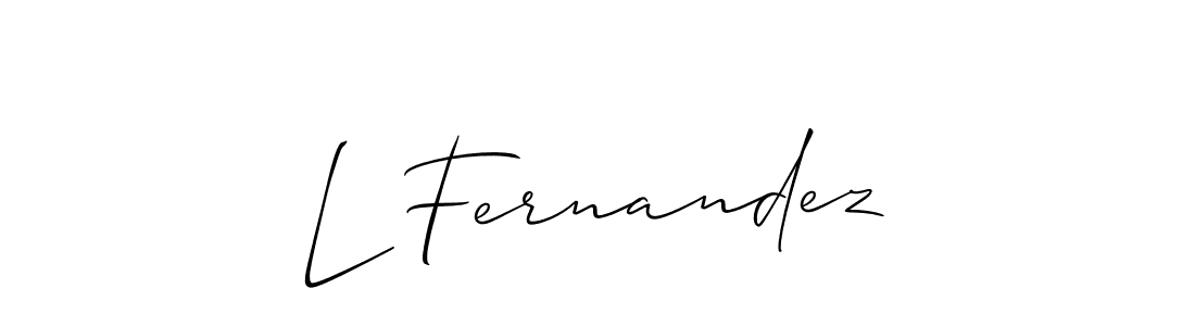 Use a signature maker to create a handwritten signature online. With this signature software, you can design (Allison_Script) your own signature for name L Fernandez. L Fernandez signature style 2 images and pictures png