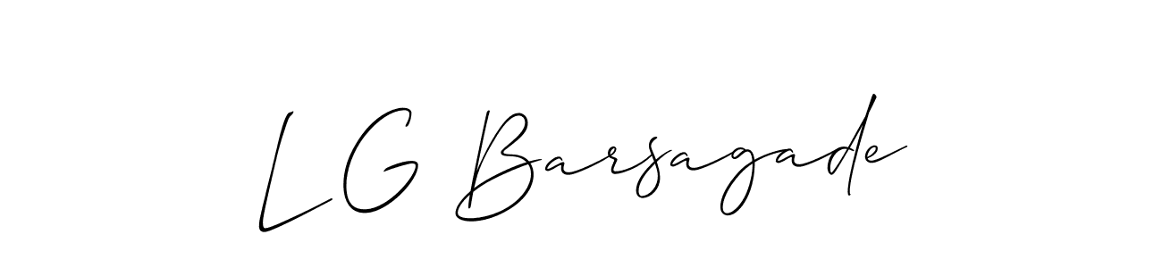You should practise on your own different ways (Allison_Script) to write your name (L G Barsagade) in signature. don't let someone else do it for you. L G Barsagade signature style 2 images and pictures png