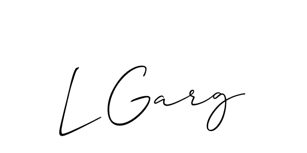 Design your own signature with our free online signature maker. With this signature software, you can create a handwritten (Allison_Script) signature for name L Garg. L Garg signature style 2 images and pictures png