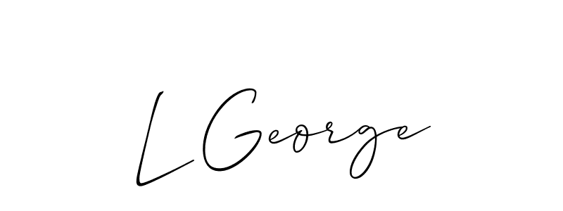 Also You can easily find your signature by using the search form. We will create L George name handwritten signature images for you free of cost using Allison_Script sign style. L George signature style 2 images and pictures png