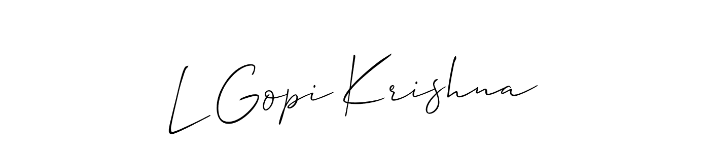 Check out images of Autograph of L Gopi Krishna name. Actor L Gopi Krishna Signature Style. Allison_Script is a professional sign style online. L Gopi Krishna signature style 2 images and pictures png