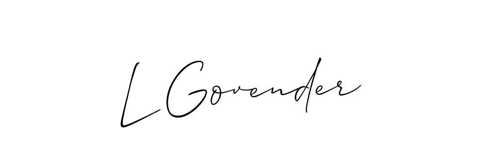 How to make L Govender signature? Allison_Script is a professional autograph style. Create handwritten signature for L Govender name. L Govender signature style 2 images and pictures png