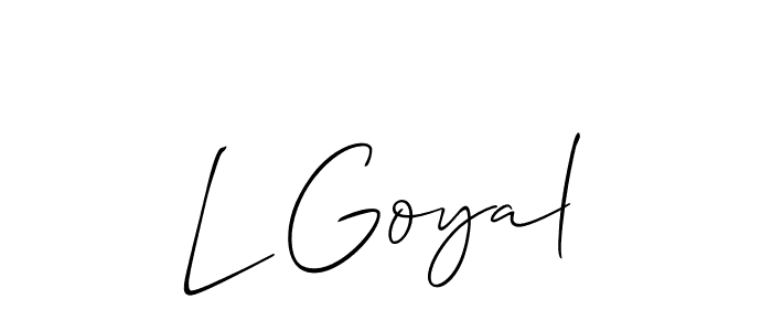 Best and Professional Signature Style for L Goyal. Allison_Script Best Signature Style Collection. L Goyal signature style 2 images and pictures png