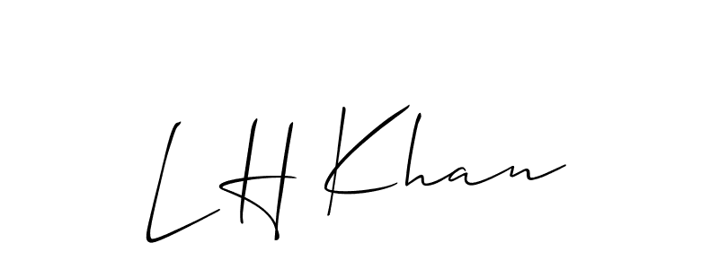 You should practise on your own different ways (Allison_Script) to write your name (L H Khan) in signature. don't let someone else do it for you. L H Khan signature style 2 images and pictures png