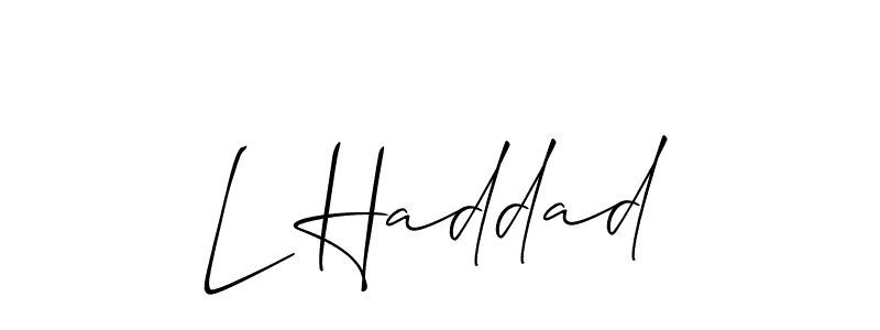 You should practise on your own different ways (Allison_Script) to write your name (L Haddad) in signature. don't let someone else do it for you. L Haddad signature style 2 images and pictures png