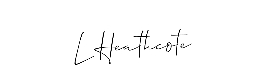 The best way (Allison_Script) to make a short signature is to pick only two or three words in your name. The name L Heathcote include a total of six letters. For converting this name. L Heathcote signature style 2 images and pictures png