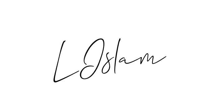 Also we have L Islam name is the best signature style. Create professional handwritten signature collection using Allison_Script autograph style. L Islam signature style 2 images and pictures png