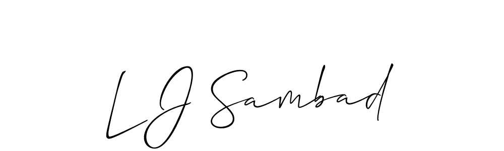 How to make L J Sambad signature? Allison_Script is a professional autograph style. Create handwritten signature for L J Sambad name. L J Sambad signature style 2 images and pictures png