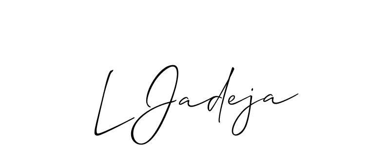 Make a beautiful signature design for name L Jadeja. Use this online signature maker to create a handwritten signature for free. L Jadeja signature style 2 images and pictures png