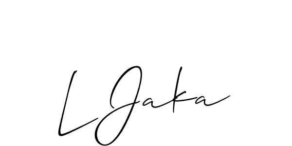 Best and Professional Signature Style for L Jaka. Allison_Script Best Signature Style Collection. L Jaka signature style 2 images and pictures png