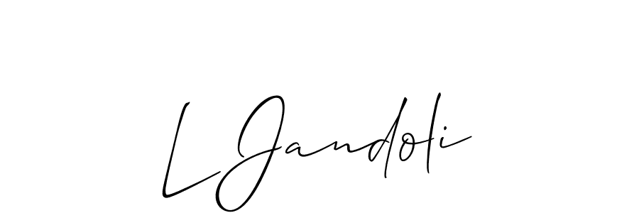 Make a short L Jandoli signature style. Manage your documents anywhere anytime using Allison_Script. Create and add eSignatures, submit forms, share and send files easily. L Jandoli signature style 2 images and pictures png