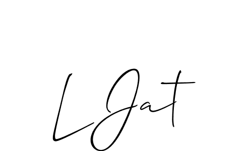 Make a beautiful signature design for name L Jat. With this signature (Allison_Script) style, you can create a handwritten signature for free. L Jat signature style 2 images and pictures png