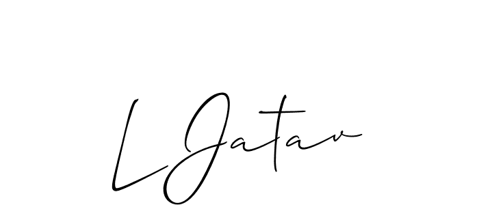 Use a signature maker to create a handwritten signature online. With this signature software, you can design (Allison_Script) your own signature for name L Jatav. L Jatav signature style 2 images and pictures png